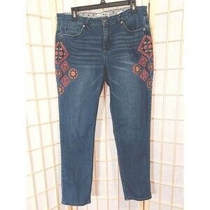 Code Bleu Grace Bestie Embroidered Southwestern  Women's Jeans 32X29